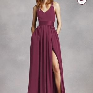 Vera wand plum bridesmaid dress